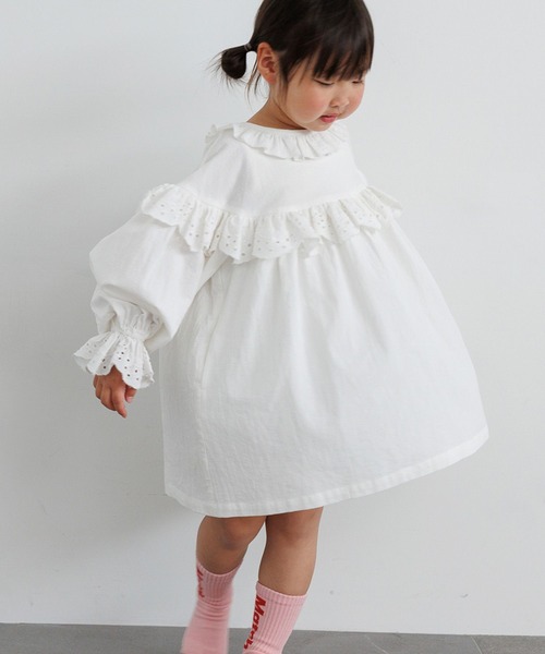 LOWRYS FARM(ローリーズファーム)の「レースフリルミニワンピース 667210(ワンピース・キッズ・ブラック/オフホワイト・110cm/120cm/130cm/140cm/150cm)」の7枚目の写真