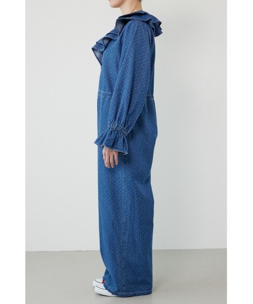 RODEO CROWNS WIDE BOWL（ロデオクラウンズワイドボウル）の「フリルデニムオールインワン（つなぎ/オールインワン・レディース・ブラック/ブルー系その他・FREE）」の16枚目の写真