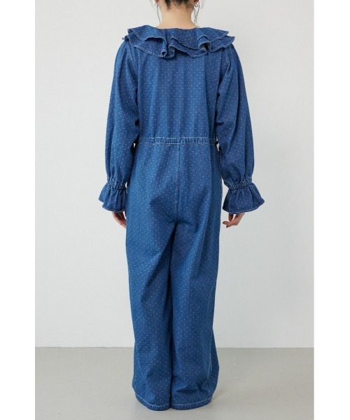 RODEO CROWNS WIDE BOWL（ロデオクラウンズワイドボウル）の「フリルデニムオールインワン（つなぎ/オールインワン・レディース・ブラック/ブルー系その他・FREE）」の17枚目の写真