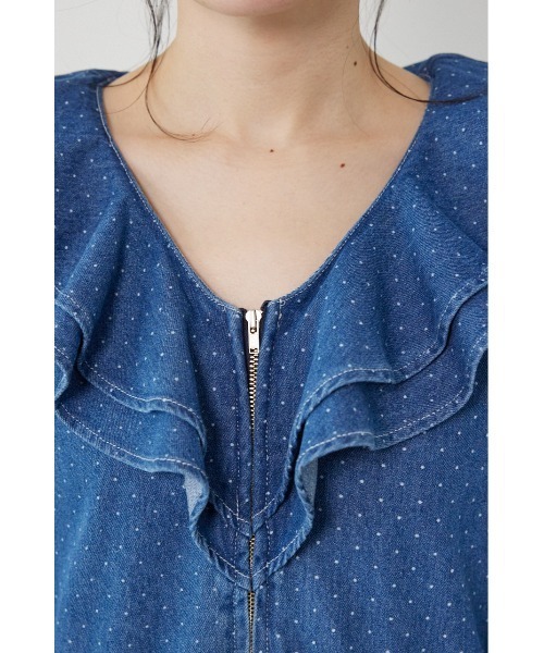 RODEO CROWNS WIDE BOWL（ロデオクラウンズワイドボウル）の「フリルデニムオールインワン（つなぎ/オールインワン・レディース・ブラック/ブルー系その他・FREE）」の18枚目の写真