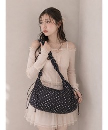【HIKA】ナイロン風 ギャザーショルダーバッグ