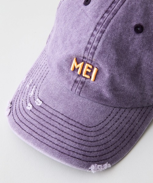 MEI（メイ）の「【MEI/メイ】ピグメントローキャップ ウォッシュ加工 ダメージ加工（キャップ・メンズ・ホワイト/ブラック/ブルー/ベージュ/ライトパープル・FREE）」の16枚目の写真