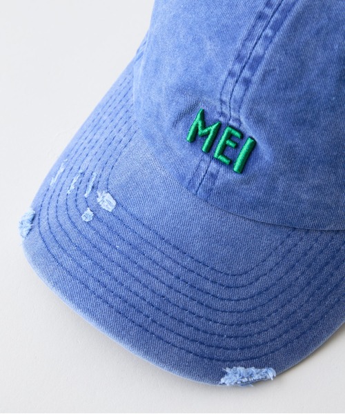MEI（メイ）の「【MEI/メイ】ピグメントローキャップ ウォッシュ加工 ダメージ加工（キャップ・メンズ・ホワイト/ブラック/ブルー/ベージュ/ライトパープル・FREE）」の15枚目の写真