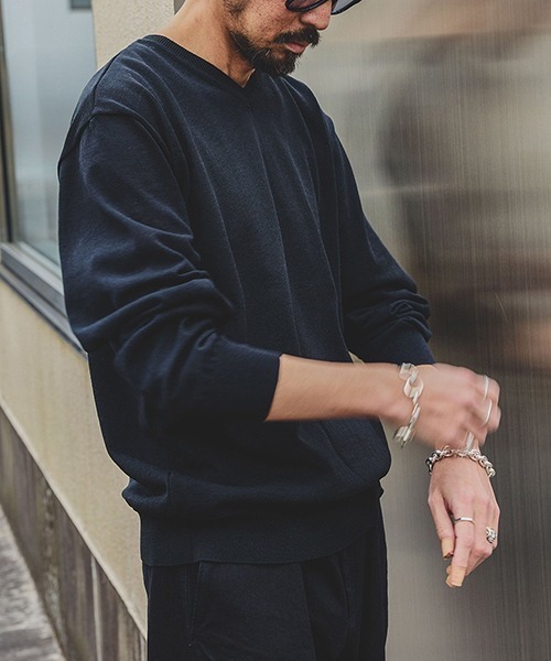PORT BY ARK（ポートバイアーク）の「PORT BY ARK / ポートバイアーク：V Neck Knit：PO19-KN01[COR]（ニット/セーター・メンズ・ブラック・2/1）」の11枚目の写真