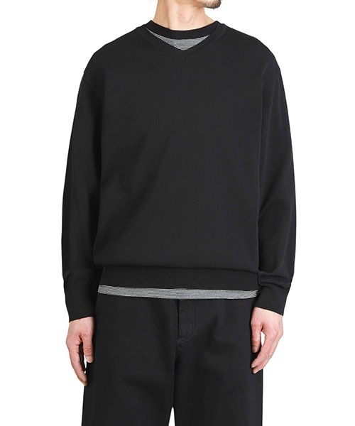PORT BY ARK（ポートバイアーク）の「PORT BY ARK / ポートバイアーク：V Neck Knit：PO19-KN01[COR]（ニット/セーター・メンズ・ブラック・2/1）」の20枚目の写真