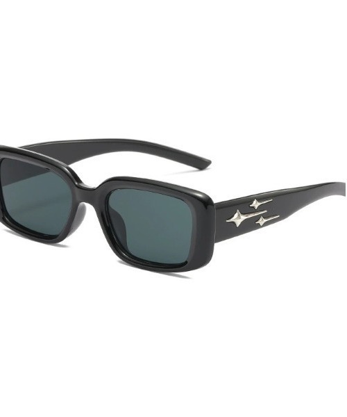 VIBGYOR（ヴィブジョー）の「スクエアサングラス 星モチーフ Y2K サングラス / ブラックフレーム 韓国系 古着MIX トレンドアイウェア ユニセックス(DAY)（サングラス・メンズ・ブラック・FREE）」の6枚目の写真