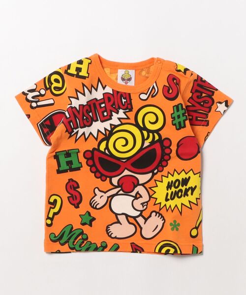HYSTERIC MINI（ヒステリックミニ）の「POP SIGN 半袖Tシャツ（Tシャツ/カットソー・キッズ・ホワイト/オレンジ/マジェンタ・80/90）」の3枚目の写真