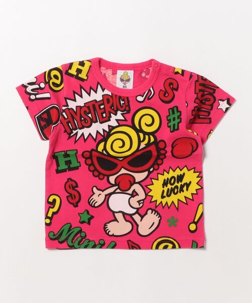 HYSTERIC MINI（ヒステリックミニ）の「POP SIGN 半袖Tシャツ（Tシャツ/カットソー・キッズ・ホワイト/オレンジ/マジェンタ・80/90）」の2枚目の写真