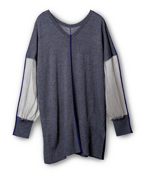 OSMOSIS（オズモーシス）の「2WAY配色ラインニットプルオーバー（ニット/セーター・レディース・ライトグレー/チャコール/ブラック・ONE SIZE）」の21枚目の写真