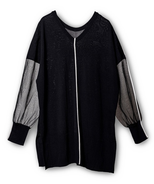 OSMOSIS（オズモーシス）の「2WAY配色ラインニットプルオーバー（ニット/セーター・レディース・ライトグレー/チャコール/ブラック・ONE SIZE）」の22枚目の写真