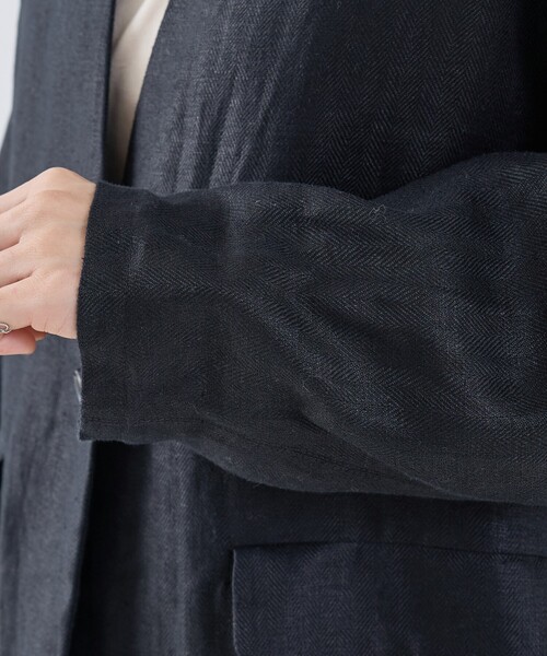 collex（コレックス）の「麻ノーカラージャケット（ノーカラージャケット・レディース・ベージュ/ブラック・フリー）」の21枚目の写真