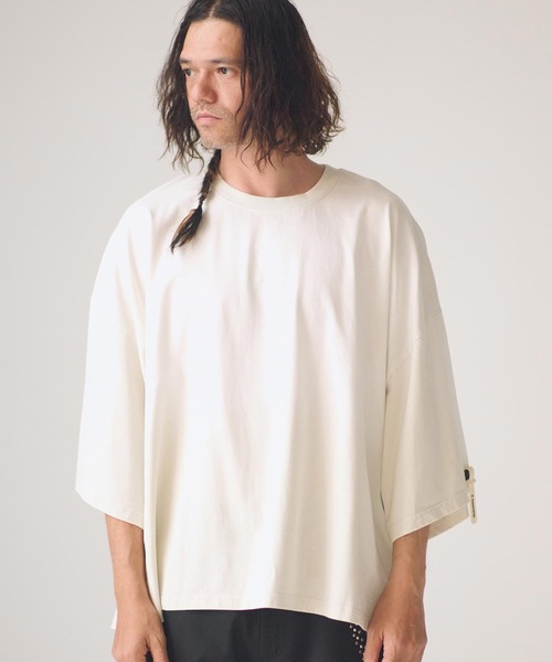 ADAM PATEK(アダムパテック)の「ADAMPATEK/widebox aging T/ワイドボックスエイジングTシャツ(Tシャツ/カットソー・メンズ・グリーン/ピンク/ブラック/ホワイト・1/2)」の1枚目の写真