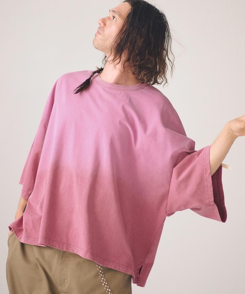 ADAM PATEK(アダムパテック)の「ADAMPATEK/widebox aging T/ワイドボックスエイジングTシャツ(Tシャツ/カットソー・メンズ・グリーン/ピンク/ブラック/ホワイト・1/2)」の8枚目の写真