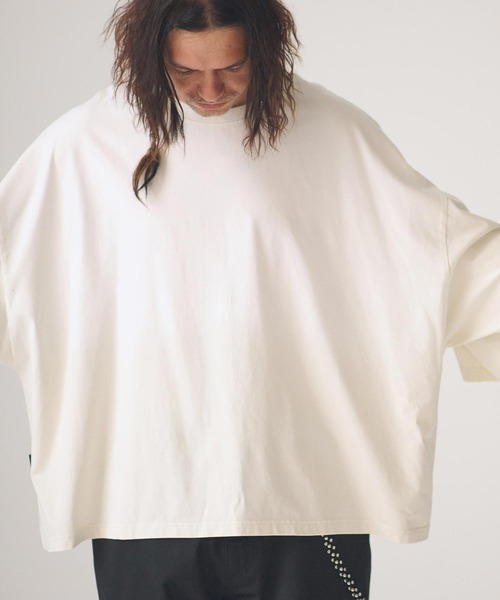 ADAM PATEK(アダムパテック)の「ADAMPATEK/widebox aging T/ワイドボックスエイジングTシャツ(Tシャツ/カットソー・メンズ・グリーン/ピンク/ブラック/ホワイト・1/2)」の9枚目の写真