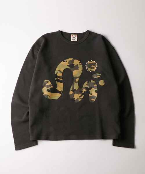 WHO'S WHO gallery(フーズフーギャラリー)の「MgカモワッフルLS(Tシャツ/カットソー・メンズ・ブラック/アイボリー・FREE)」の2枚目の写真