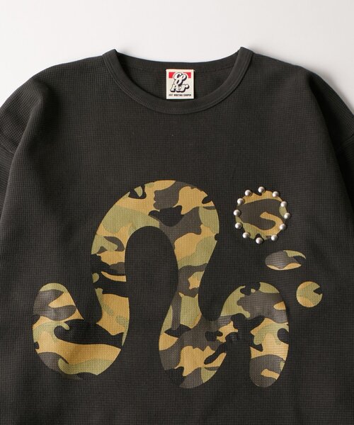 WHO'S WHO gallery(フーズフーギャラリー)の「MgカモワッフルLS(Tシャツ/カットソー・メンズ・ブラック/アイボリー・FREE)」の4枚目の写真
