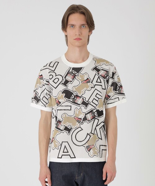 ガーズマン&コーギーニットTシャツ（Tシャツ/カットソー）｜BLACK 