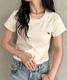 POLOCHAMPS(ポロチャンプス)/無地 ワンポイント刺繍 クロップド丈 短丈 クルーネック/カラー刺繍Tシャツ
