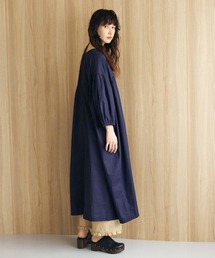 カシュクール」に該当するワンピース（ブルー・ネイビー/青色系・長袖