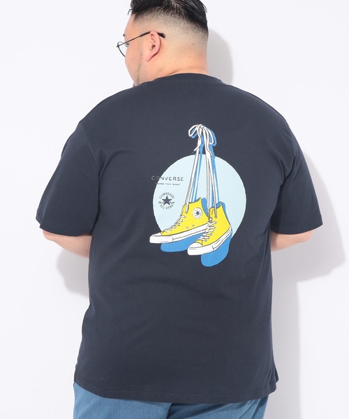 CONVERSE(コンバース)の「Tシャツ 半袖 メンズ 大きいサイズ バックシューズプリント クルーネック カットソー CONVERSE (コンバース)(Tシャツ/カットソー・メンズ・ネイビー/グレー・3L/5L/4L)」の2枚目の写真