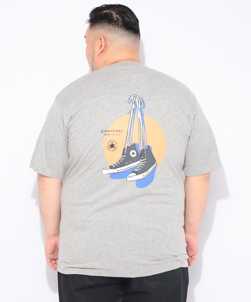 CONVERSE(コンバース)の「Tシャツ 半袖 メンズ 大きいサイズ バックシューズプリント クルーネック カットソー CONVERSE (コンバース)(Tシャツ/カットソー・メンズ・ネイビー/グレー・3L/5L/4L)」の3枚目の写真