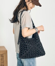 fredy emue | ラメ混透かし柄ワンショルバッグ(ショルダーバッグ)