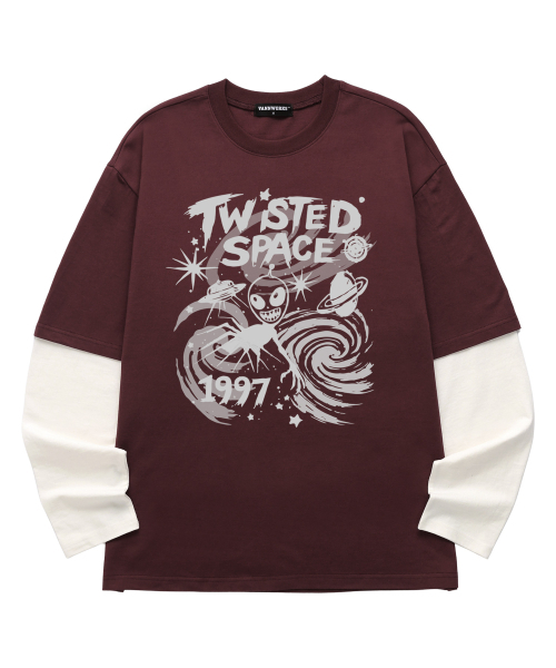 VANNWORKS(バンワークス)の「レイヤードTWIST SPACEロングスリーブ(VVLL0226)バーガンディ(Tシャツ/カットソー・メンズ・その他・SMALL/MEDIUM/LARGE/X-LARGE)」の3枚目の写真
