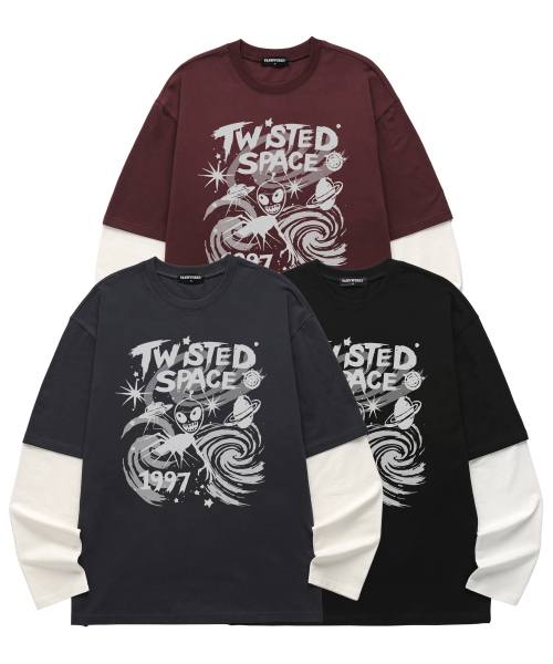 VANNWORKS(バンワークス)の「レイヤードTWIST SPACEロングスリーブ(VVLL0226)バーガンディ(Tシャツ/カットソー・メンズ・その他・SMALL/MEDIUM/LARGE/X-LARGE)」の4枚目の写真