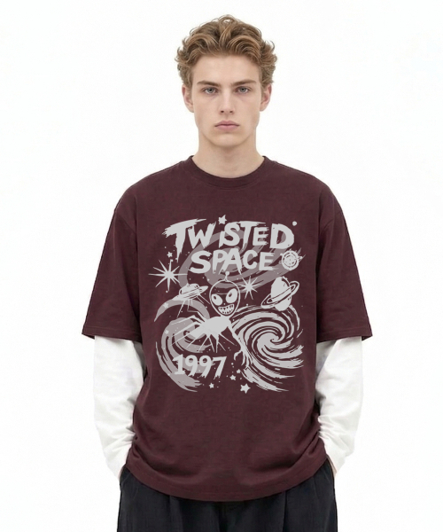 VANNWORKS(バンワークス)の「レイヤードTWIST SPACEロングスリーブ(VVLL0226)バーガンディ(Tシャツ/カットソー・メンズ・その他・SMALL/MEDIUM/LARGE/X-LARGE)」の5枚目の写真