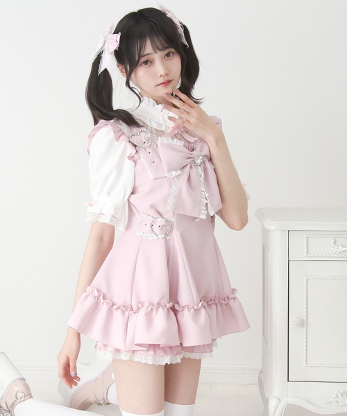 DearMyLove(ディアマイラブ)の「ハートバックルベルトリボンキラキラセットアップ(セットアップ・レディース・ネイビー/ベビーピンク/グレー・3L/LARGE/MEDIUM)」の8枚目の写真