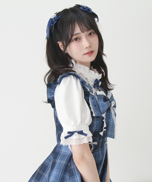 DearMyLove(ディアマイラブ)の「ハートバックルベルトリボンキラキラセットアップ(セットアップ・レディース・ネイビー/ベビーピンク/グレー・3L/LARGE/MEDIUM)」の12枚目の写真
