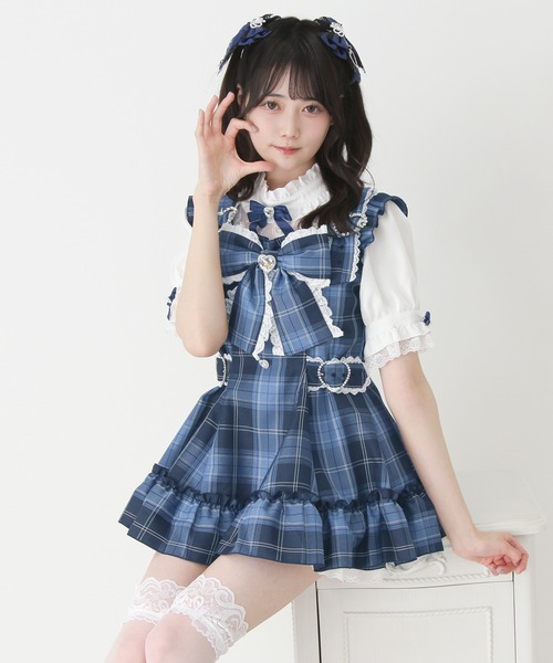 DearMyLove(ディアマイラブ)の「ハートバックルベルトリボンキラキラセットアップ(セットアップ・レディース・ネイビー/ベビーピンク/グレー・3L/LARGE/MEDIUM)」の13枚目の写真