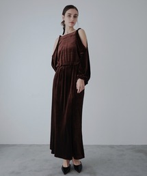 Drape velours one-piece/ドレープベロアワンピース