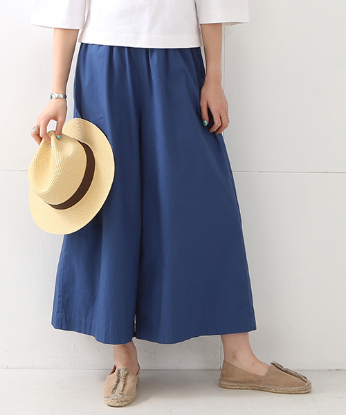 Ray BEAMS（レイビームス）の「 Ray BEAMS / ツイル ギャザー ワイド パンツ（その他パンツ・レディース・ベージュ/ブルー系その他・1/0）」の2枚目の写真