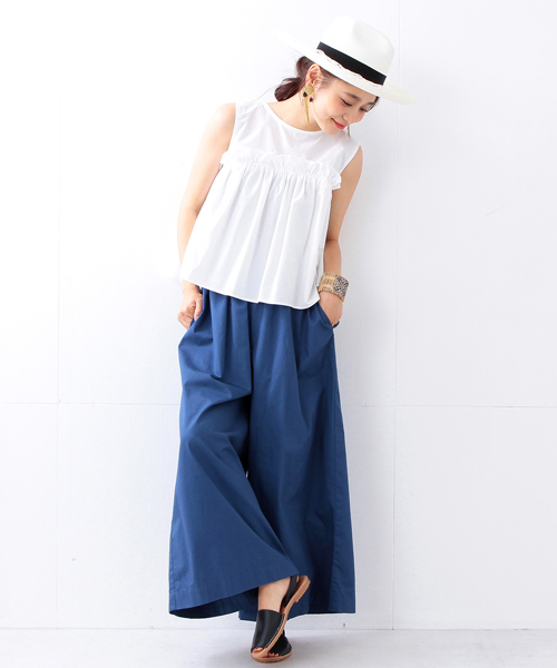 レイビームス　レディースネイビー ワイドパンツ Ray BEAMS（レイビームス）の「Ray BEAMS / 2タック ワイド