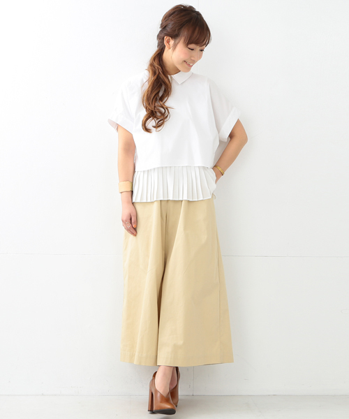 Ray BEAMS（レイビームス）の「 Ray BEAMS / ツイル ギャザー ワイド パンツ（その他パンツ・レディース・ベージュ/ブルー系その他・1/0）」の17枚目の写真