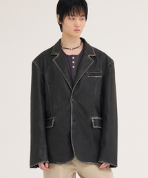 AKECII（アケシ）の「スクレッチレザーブレザー_ブラック（ライダースジャケット）」