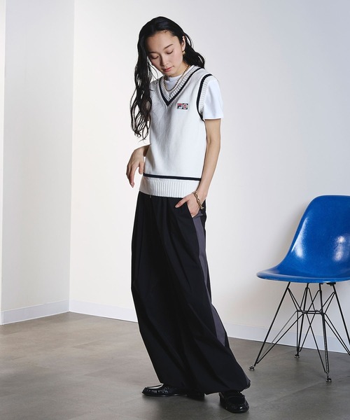 FILA(フィラ)の「(FILAⅹROSEBUD)V-NECK VEST(ベスト・レディース・ネイビー/ホワイト・ONE SIZE)」の17枚目の写真