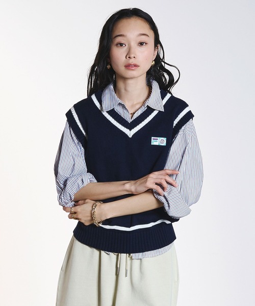 FILA(フィラ)の「(FILAⅹROSEBUD)V-NECK VEST(ベスト・レディース・ネイビー/ホワイト・ONE SIZE)」の18枚目の写真