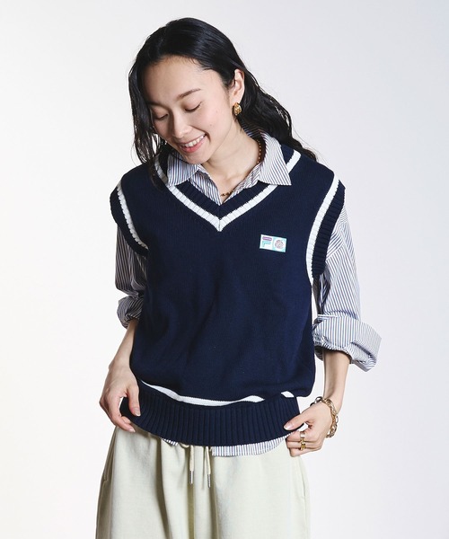FILA(フィラ)の「(FILAⅹROSEBUD)V-NECK VEST(ベスト・レディース・ネイビー/ホワイト・ONE SIZE)」の19枚目の写真