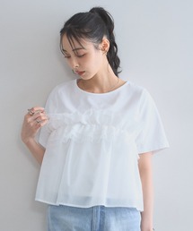 ドットフリルレイヤードTシャツ