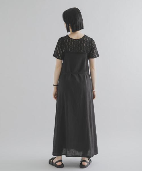 THE GOODLAND MARKET(ザグッドランドマーケット)の「『別注』MIDIUMISOLID×THE GOODLAND MARKET LINEN camisole onepiece(ワンピース・レディース・ホワイト/ブラック・FREE)」の15枚目の写真