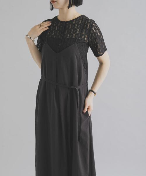 THE GOODLAND MARKET(ザグッドランドマーケット)の「『別注』MIDIUMISOLID×THE GOODLAND MARKET LINEN camisole onepiece(ワンピース・レディース・ホワイト/ブラック・FREE)」の17枚目の写真