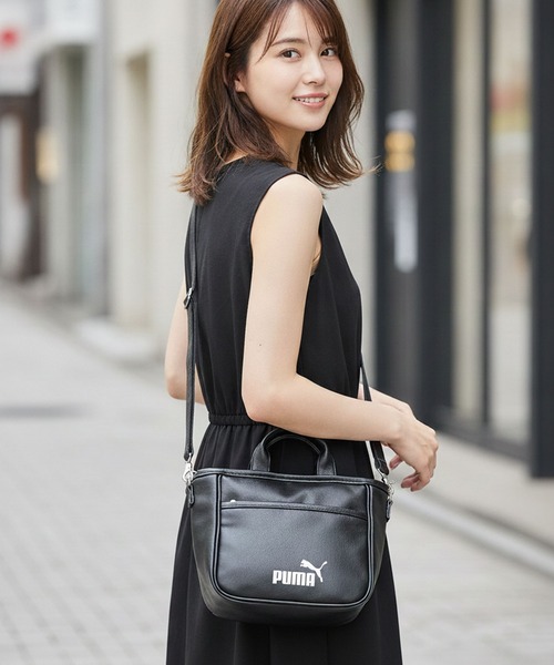 PUMA(プーマ)の「【PUMA/プーマ】【PUレザー 高見え】ビンテージPUミニトートバッグ レトロ ストリート y2k スポーツミックス 古着風 おしゃれ(トートバッグ・メンズ・ホワイト/ブラック/ブラウン・FREE)」の2枚目の写真