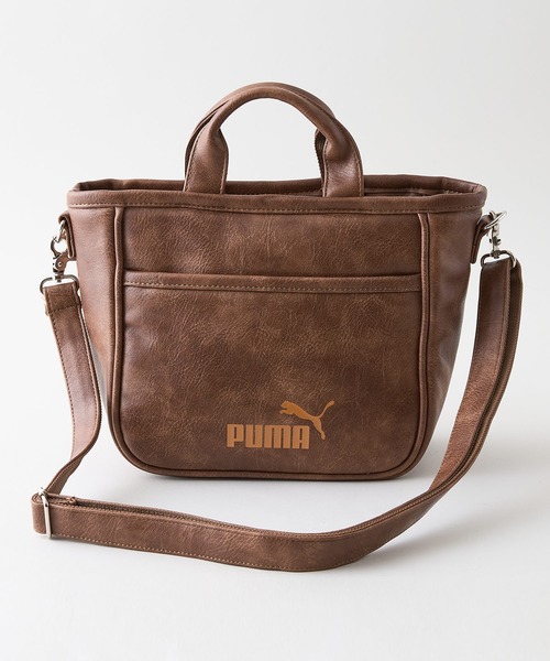 PUMA(プーマ)の「【PUMA/プーマ】【PUレザー 高見え】ビンテージPUミニトートバッグ レトロ ストリート y2k スポーツミックス 古着風 おしゃれ(トートバッグ・メンズ・ホワイト/ブラック/ブラウン・FREE)」の4枚目の写真