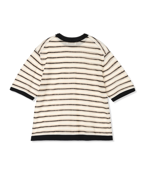 LE SOUK HOLIDAY（ルスークホリデー）の「マルチボーダーシアーニット【ハンドウォッシャブル】（ニット/セーター・レディース・ベージュ/ブラック・M/L）」の15枚目の写真