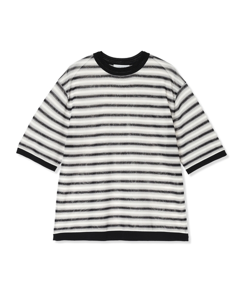 LE SOUK HOLIDAY（ルスークホリデー）の「マルチボーダーシアーニット【ハンドウォッシャブル】（ニット/セーター・レディース・ベージュ/ブラック・M/L）」の21枚目の写真