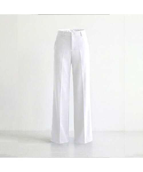 VASCARA（バスカラ）の「No Tuck Wide Slacks (3colors)（スラックス・レディース・ホワイト/チャコール/ブラック・LARGE/MEDIUM/SMALL）」の2枚目の写真