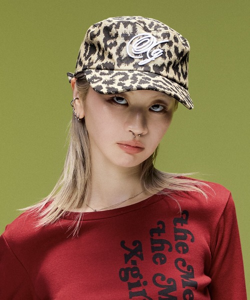 X-girl(エックスガール)の「LOGO MARK EMBROIDERED FLAT BRIM CAP(キャップ・レディース・ベージュ/ブラック・ONE SIZE)」の12枚目の写真