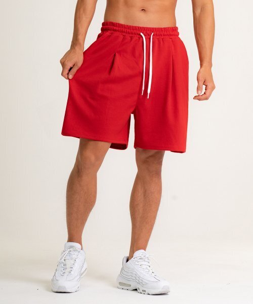 PHYSICAL GARMENTS（フィジカルガーメンツ）の「P1148 ワイドハーフショートパンツ_5部[レッド]（その他パンツ・メンズ・その他・XX-LARGE/LARGE）」の2枚目の写真
